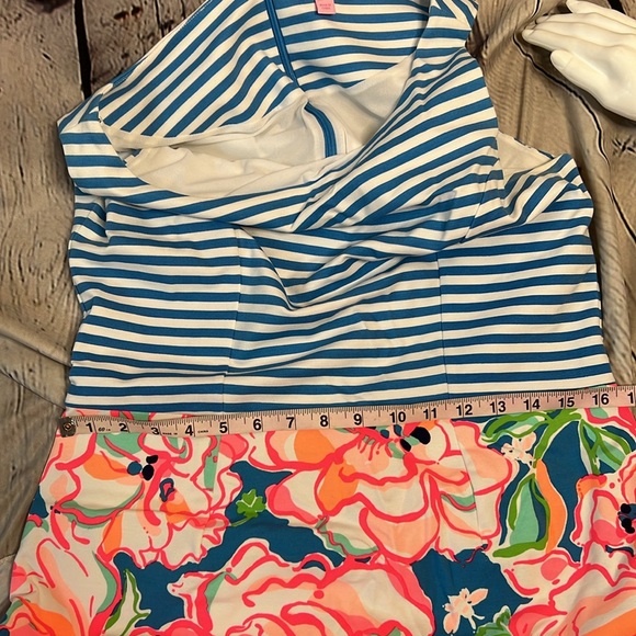 Lilly Pulitzer Juliana Lucky Charm Chin combo floral flutter blue striped Dress - Picture 9 of 10